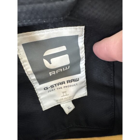 G-Star Raw Black Bonded Nylon Moto Jacket Men’s XL Zip Front Pockets - Picture 7 of 11